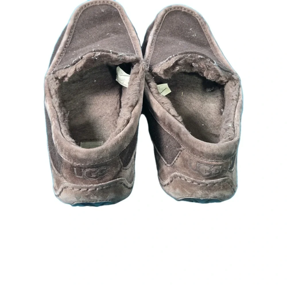 UGG Ascot Men's Brown Moccasin Slipper, Size 14 -‎ Espresso Rubber Sole